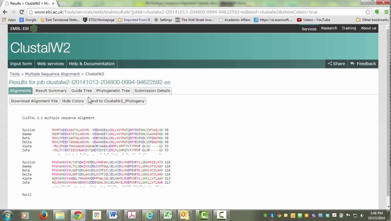 Hb Sequence Alignment
