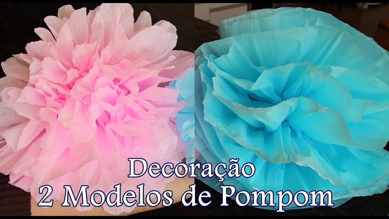 Pompom de Parede com Papel Crepom - Decoração Chá Revelação | Vanessa Souza Almeida