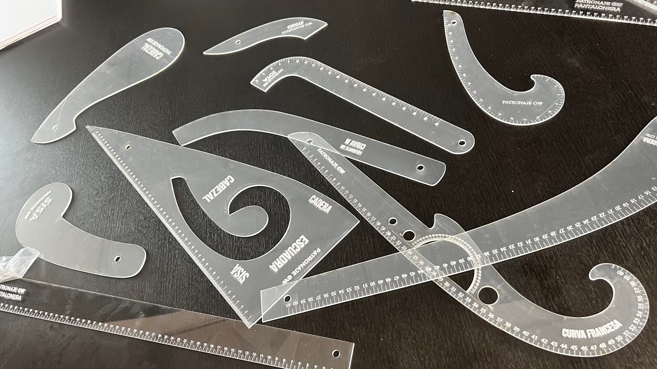 Juego de reglas para patronaje profesional | Las 7 reglas indispensables (tamaño real)