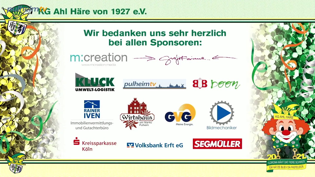 1. virtuelle Karnevalssitzung der KG Ahl H&auml;re von 1927 e.V.