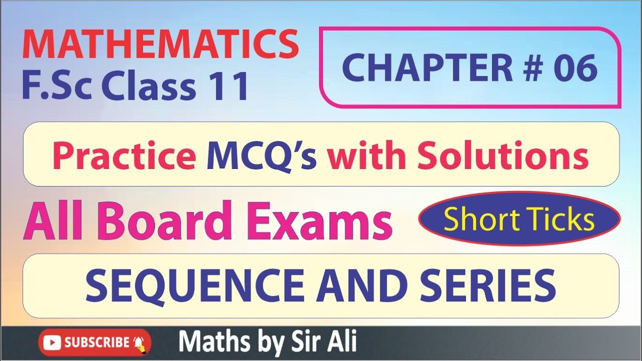 FSc |Math Part-I | Sequence & Series | MCQ's | NUST (NET-1) | ETEA |FAST |BS Math entry test