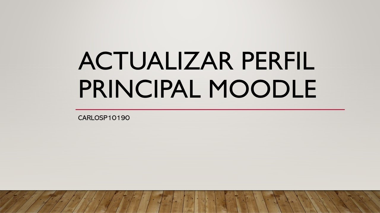 Actualizar perfil en moodle