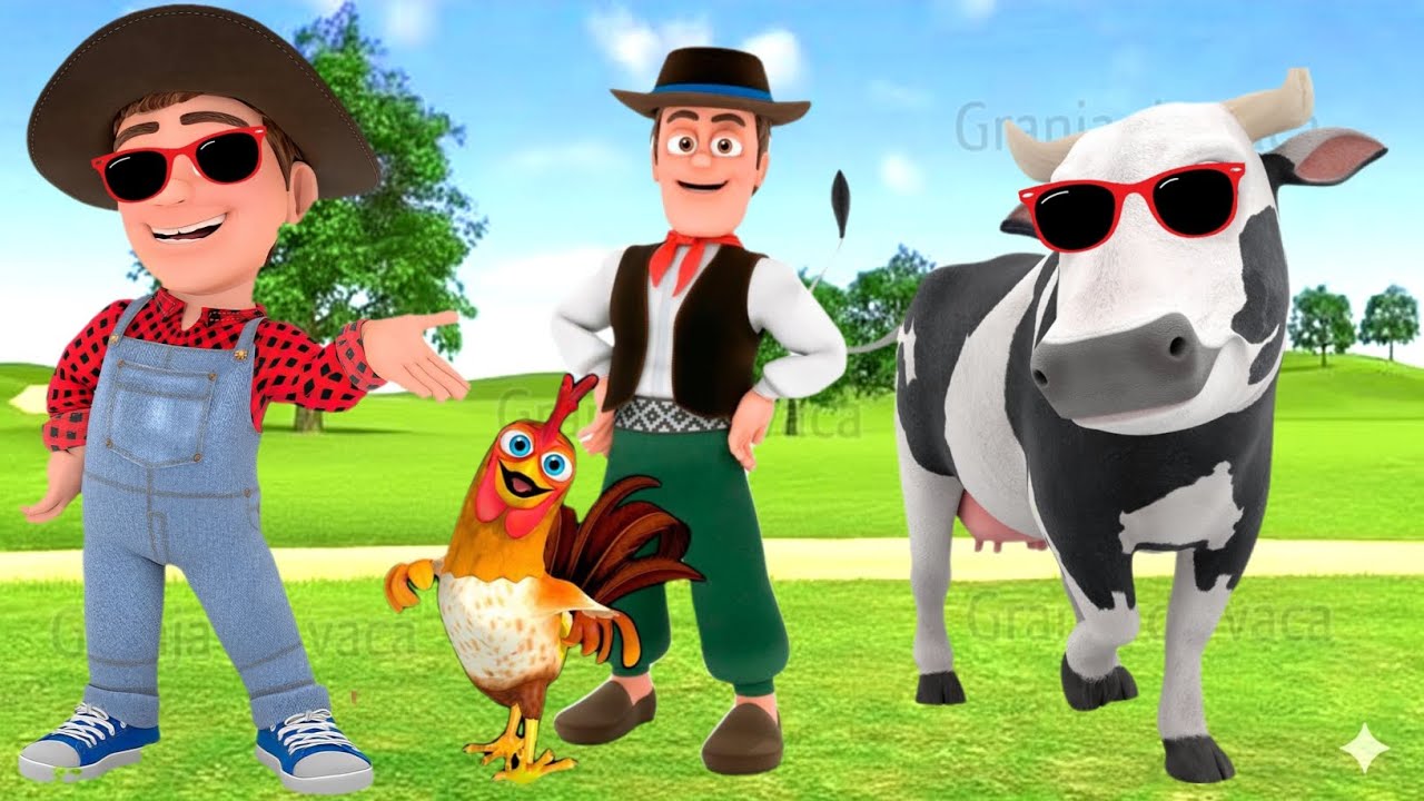 El Pollito pío 3d - el Toro y el Tractor de la Granja -el Pollito y el Tractor de la Granja