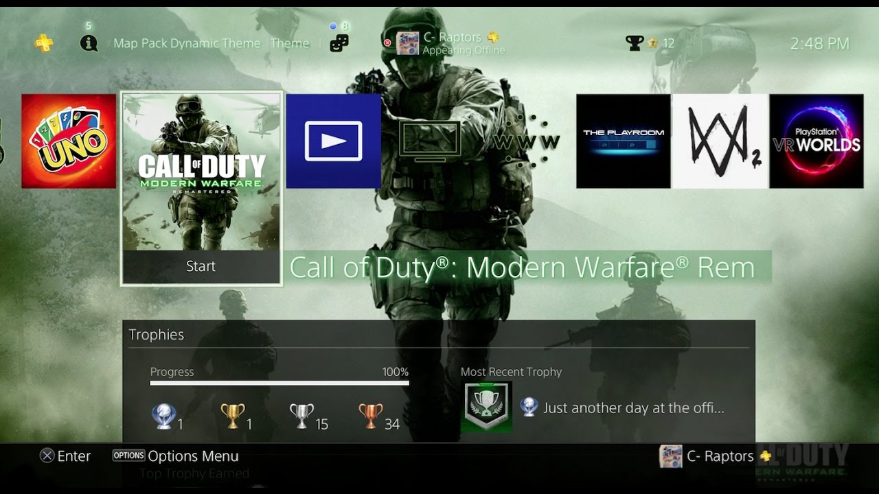 MODERN WARFARE REMASTERED VARIETY MAP PACK PS4 THEME!