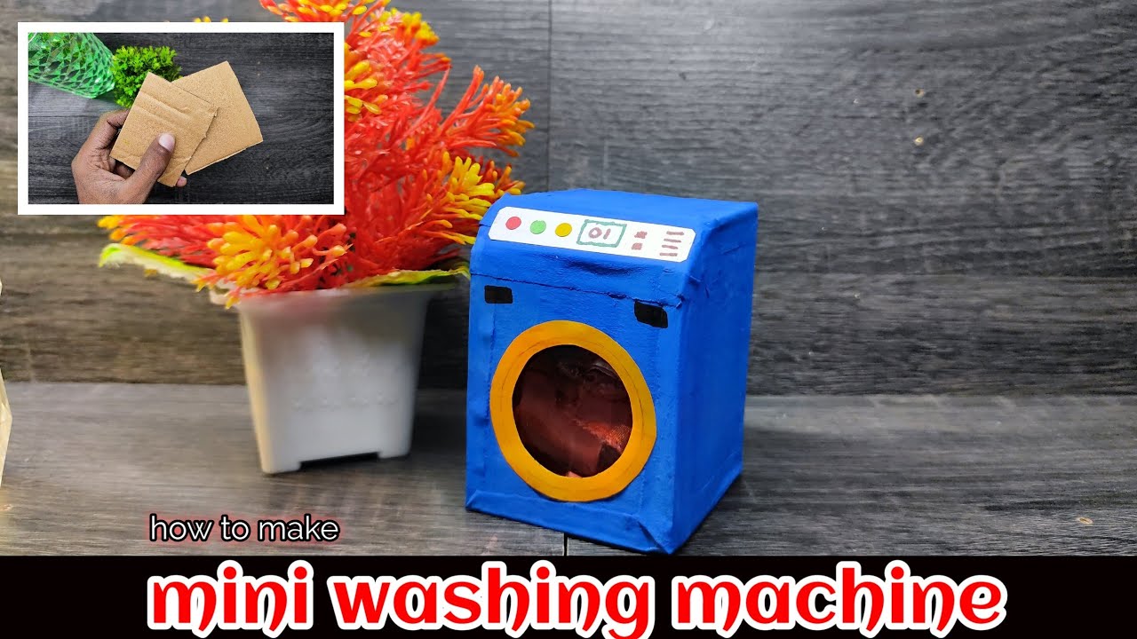 How to make mini washing machine at home | Make mini cardboard washing machine
