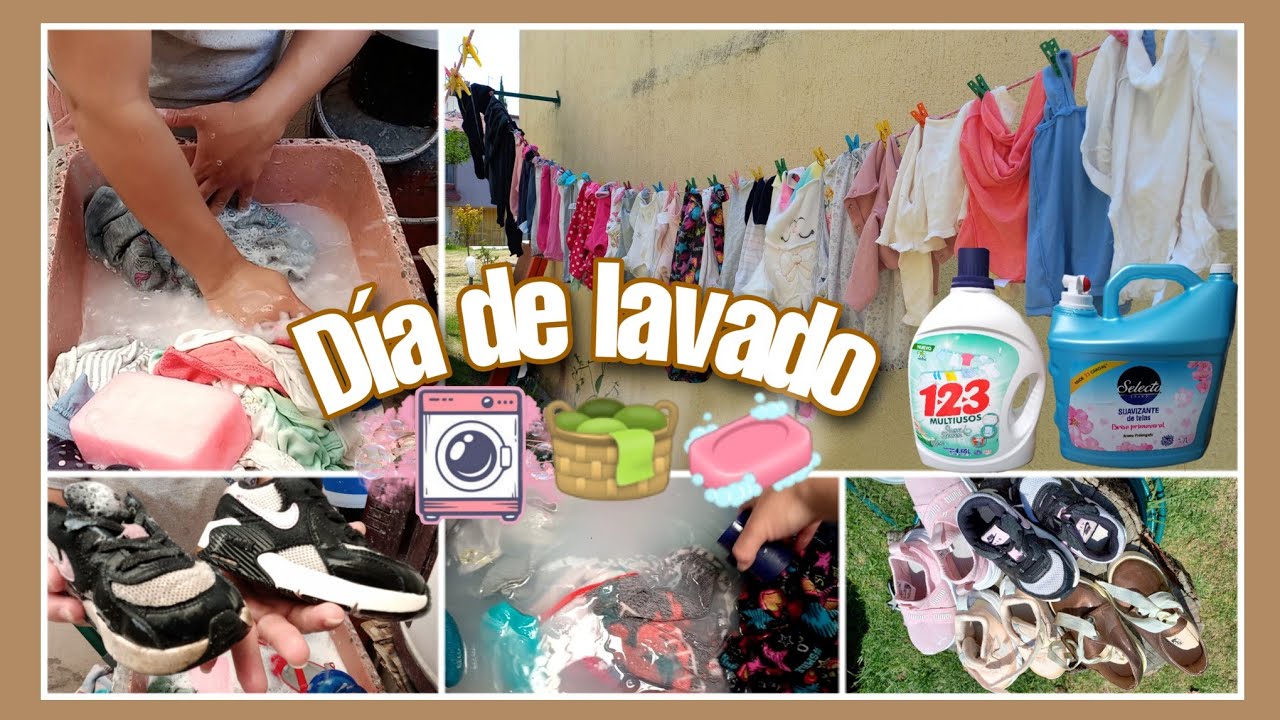 DIA DE LAVADO🧺🧽🧼MI Rutina de LAVADO en LAVADORA Y A MANO🧤