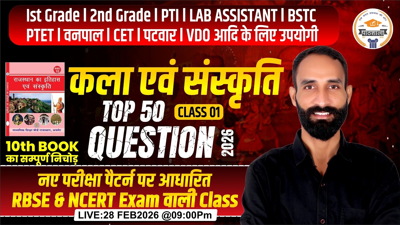 Rajasthan Art & Culture |Most Important Questions | राजस्थान कला व संस्कृति MCQs Class |By Karan Sir