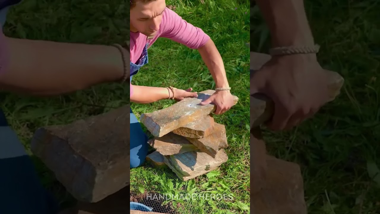 🌿💦 Каменный фонтан-башня своими руками на заднем дворе! Очень красиво 😍✨