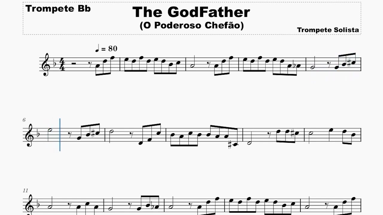 The GodFather (O Poderoso Chefão)  - Trompete em Sib! #partituras #trumpet #score