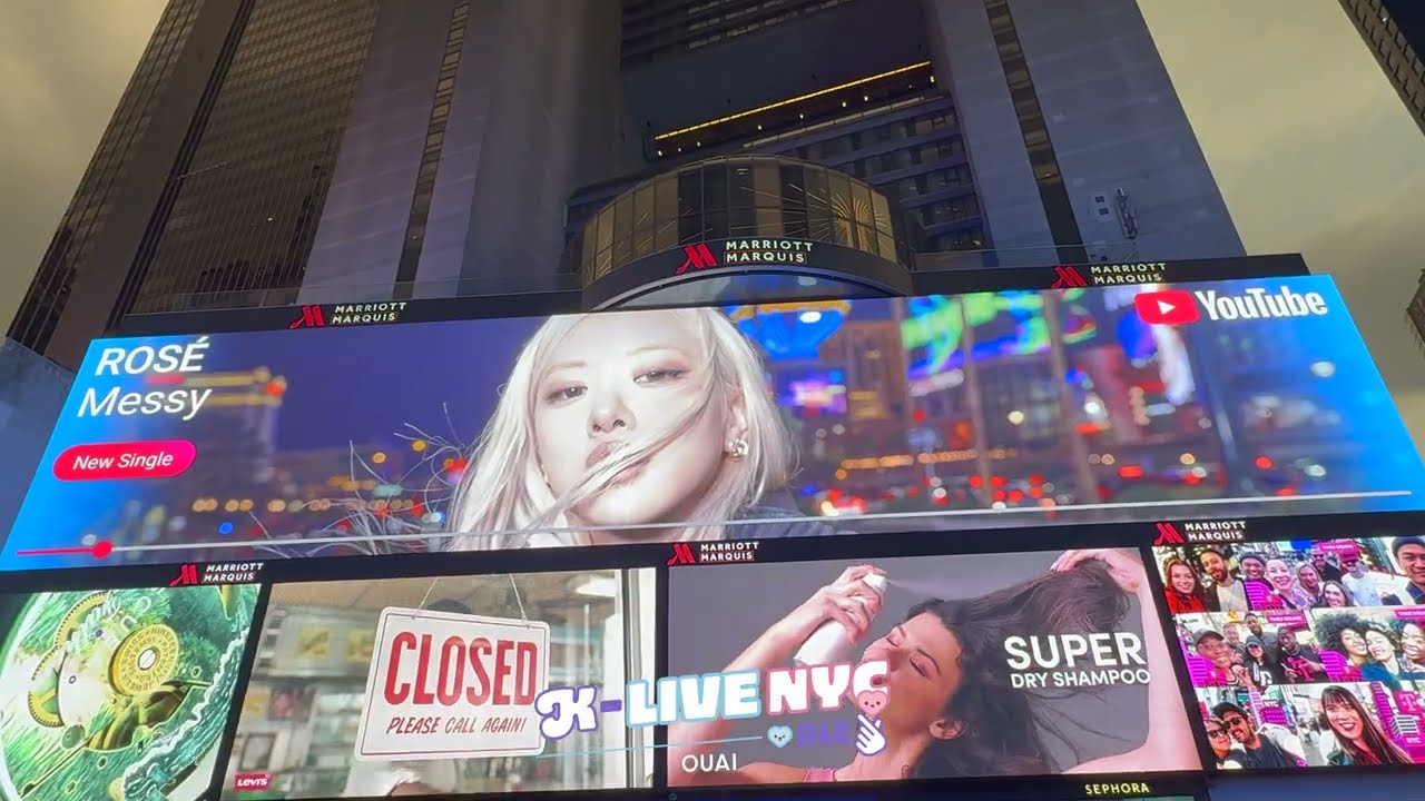 BLACKPINK 블랙핑크 x Google Maps + ROSÉ 로제 Messy NY Times Square billboard ad 뉴욕 타임스퀘어 2025.07.03