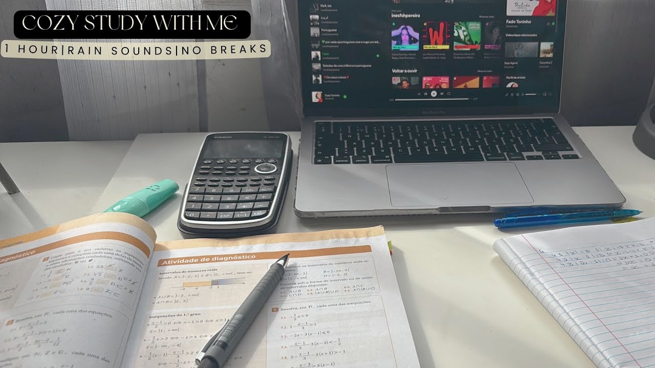 Study with me | 1 hour | Rain sounds | No breaks