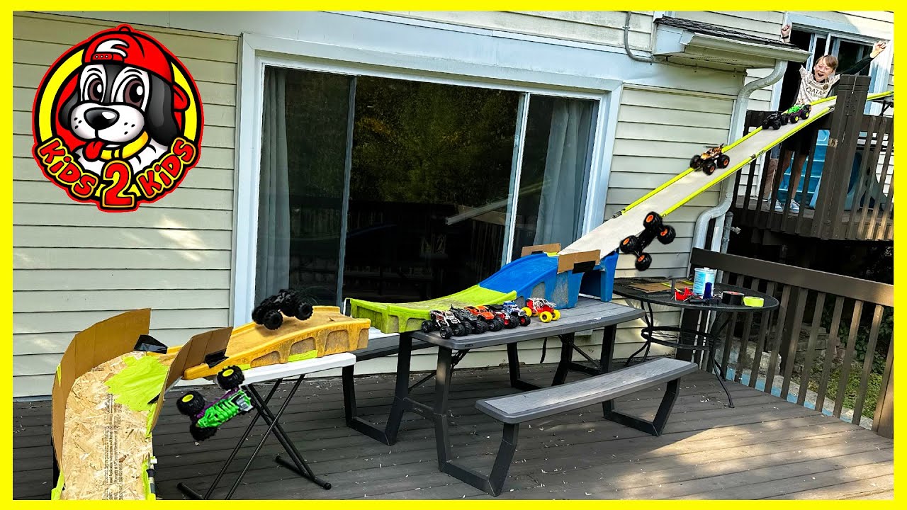 Monster Jam kontra Hot Wheels DUŻE CIĘŻAR&Oacute;WKI MONSTER 🏠 OD G&Oacute;RY DO DOŁU (najdłuższy wyścig z g&oacute;rki)