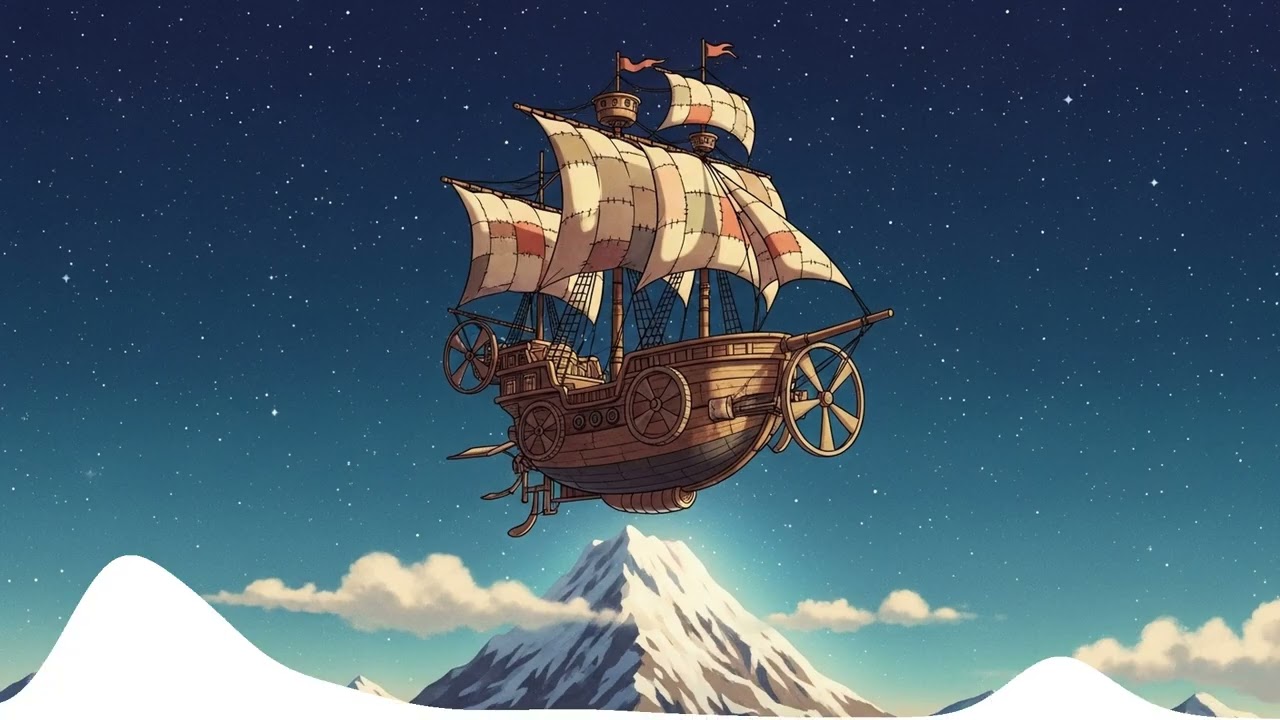 [Playlist] The airship's slow dance in the fog | white mist & hidden lighthouse 🌫️🚨