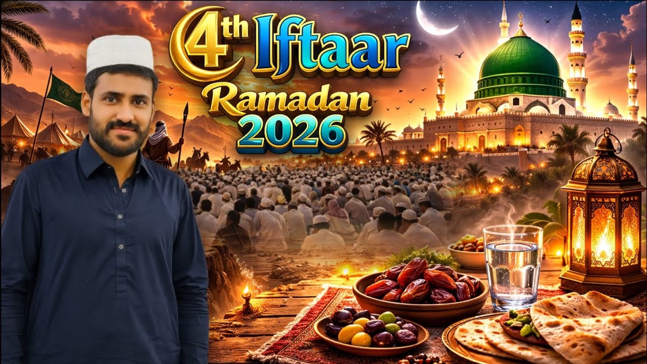 🔴 Today is the(4) of Ramadan saba Masjid   LIVE:Roza Iftar jiyarat Habibofficial  #2026 madina full