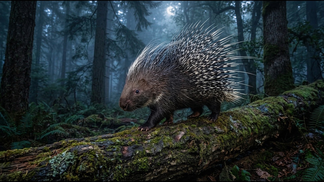 Prickly Forest Resident: Relaxing Porcupine ASMR | 4K Cinematic Nature