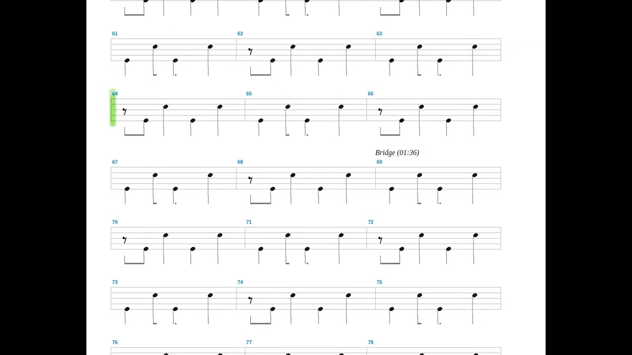 Close to Me + The Cure + Drum only + Drum tab