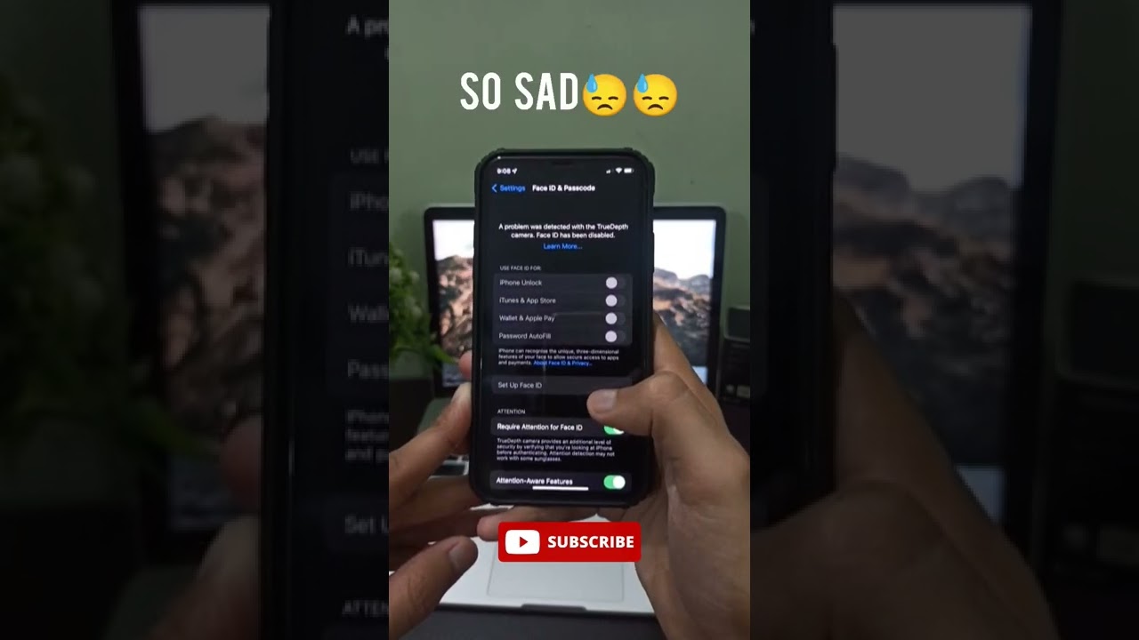 Face ID поврежден на моем iPhone X 😓😓 || #ios #шорты #faceid