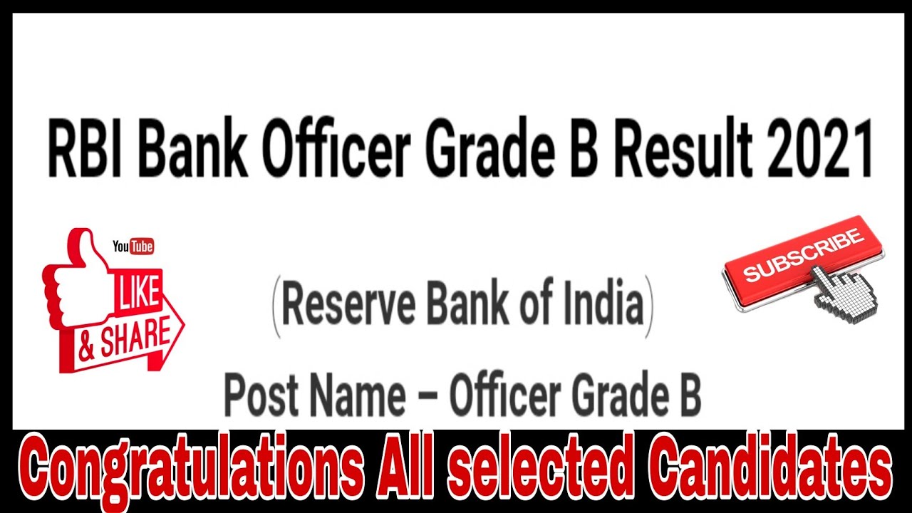 RBI Bank Officer Grade B Result 2021, Download Now