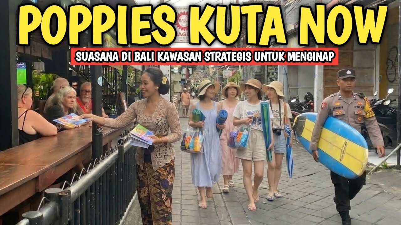 KONDISI POPPIES LANE KUTA BALI SEBELUM NYEPI DI BALI - KUTA BALI