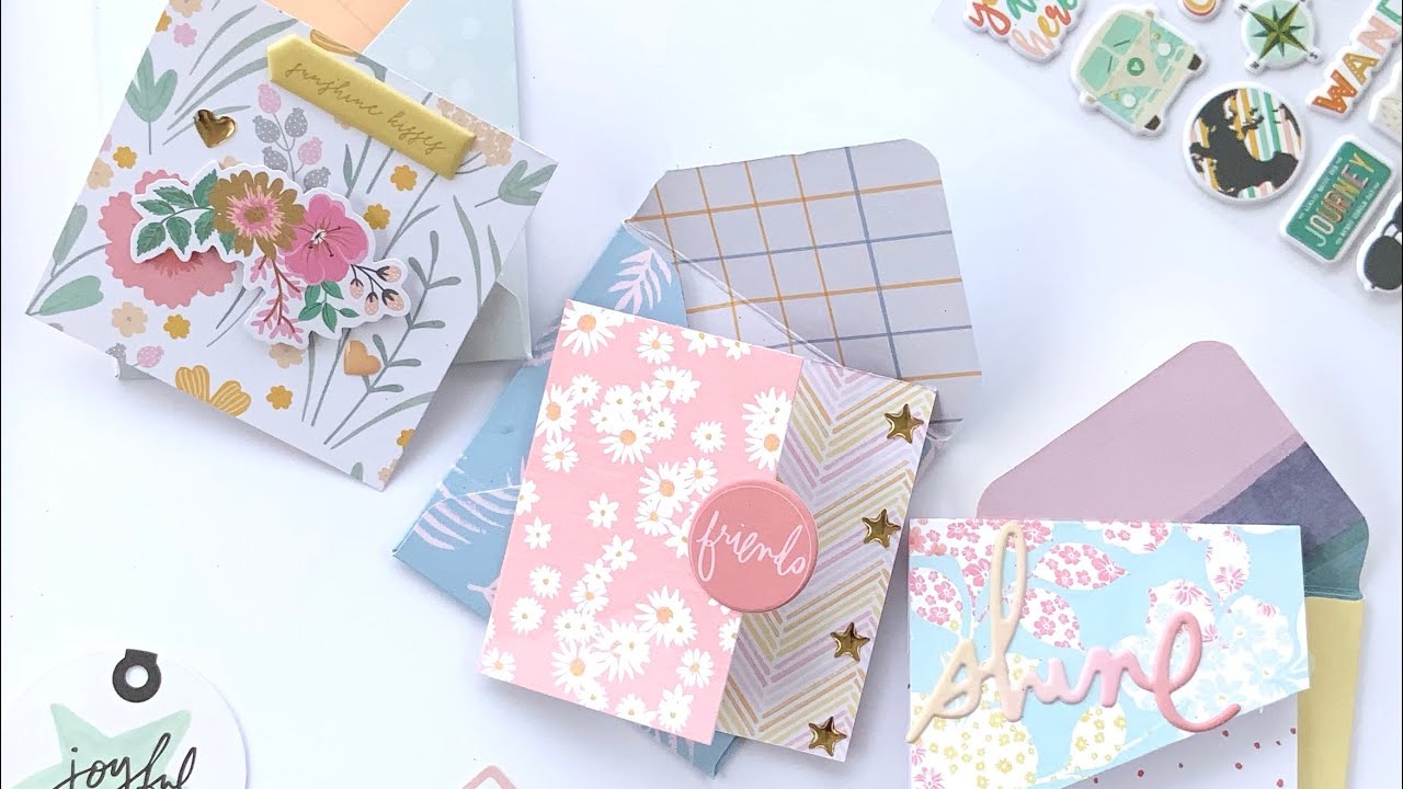 Making Fun Mini 3x3 Greeting Cards w/ Scraps or 12x12 Papers Tutorial