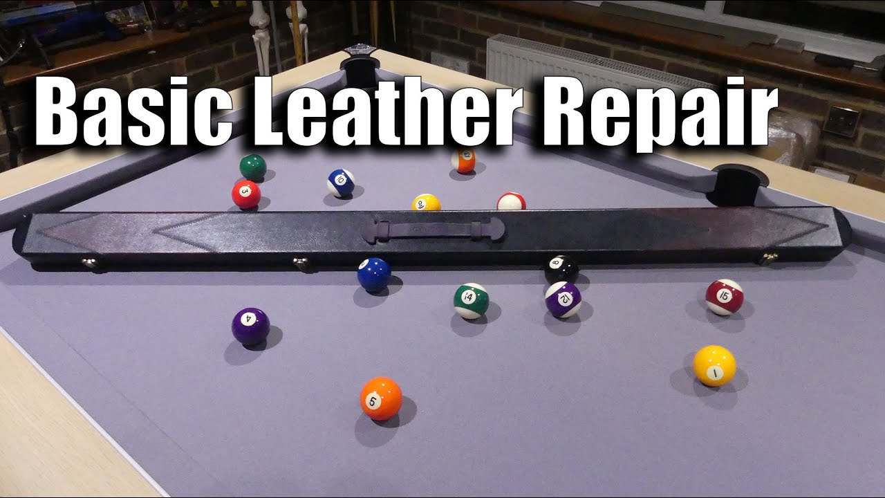 BASIC LEATHER REPAIR: repairing the handle on my Fathers snooker cue case.