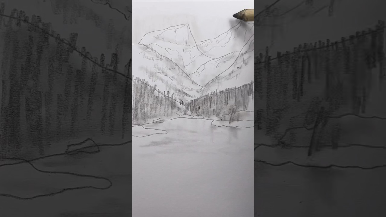Draw mountains 🏔️ Easy drawing lesson for beginners on how to draw a mountain. #howtodraw