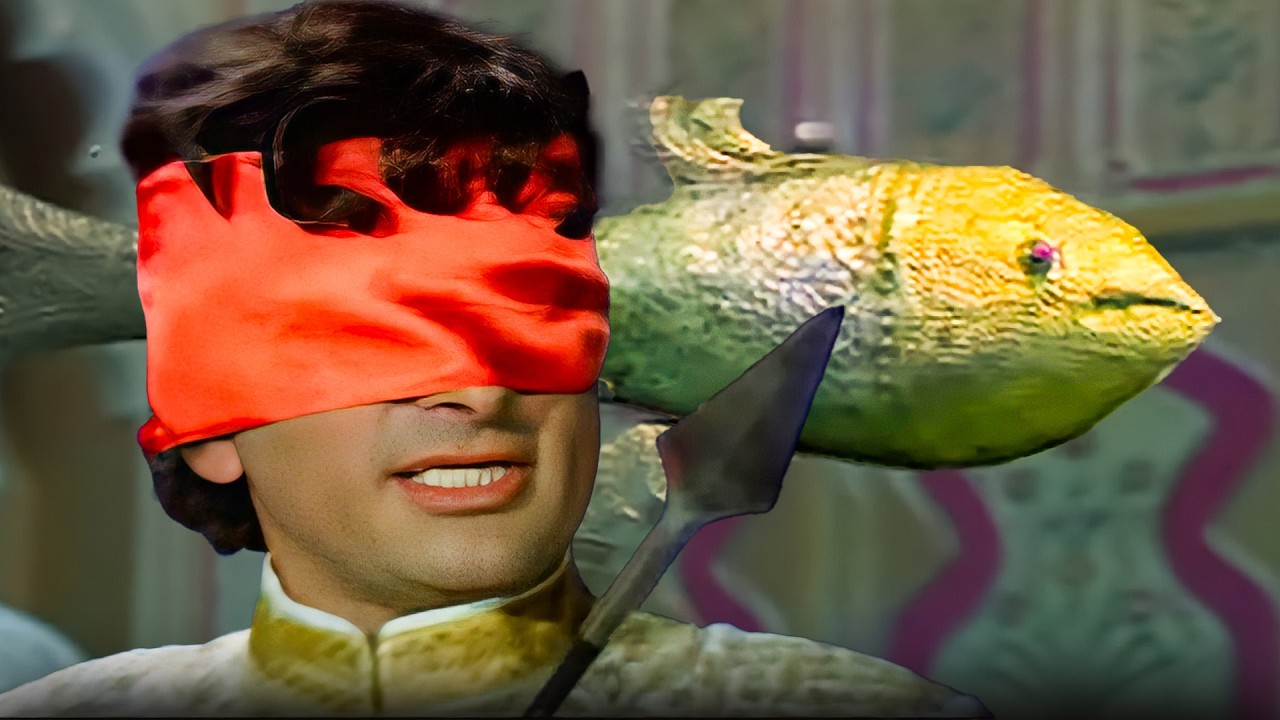 Shashi kapoor ने घुमती हुई मछली पर लगाया अर्जुन जैसा निशाना | Kranti Superhit Scene