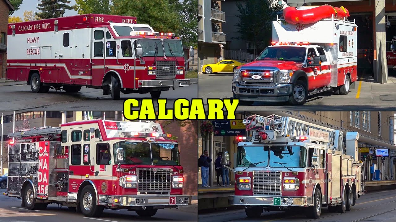 CALGARY FIRE DEPARTMENT | Fire Trucks Responding: WATER RESCUE, HAZMAT & HEAVY RESCUE | Compilation!