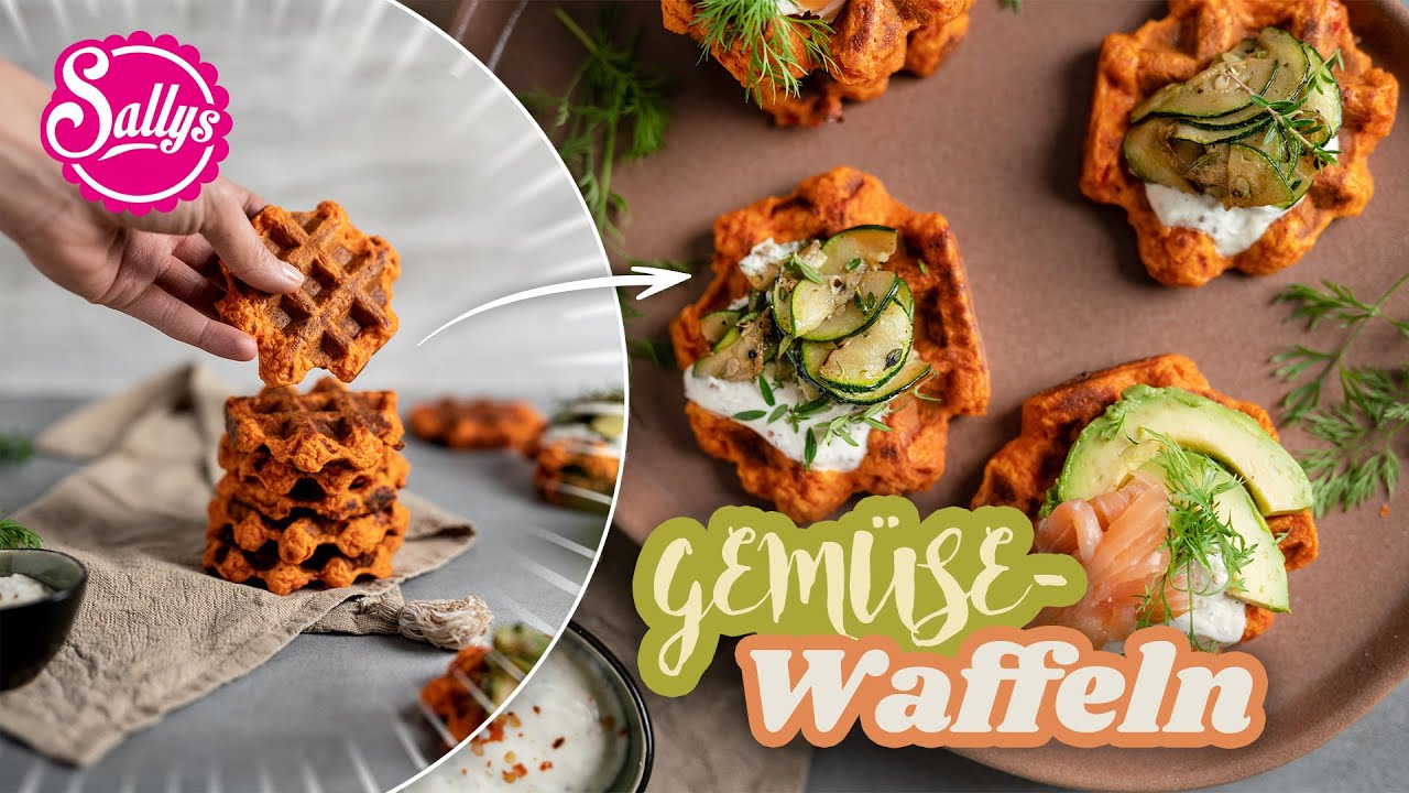 Gemüse Waffeln mit Toppings und Dips / Sallys Welt