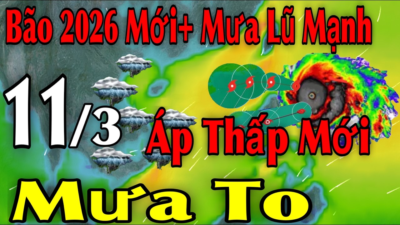 Bão 2026 Mới Mưa Lũ Mạnh Áp Thấp Mới Mưa To | Dự báo thời tiết ngày 11/3 | thời tiết 15 ngày