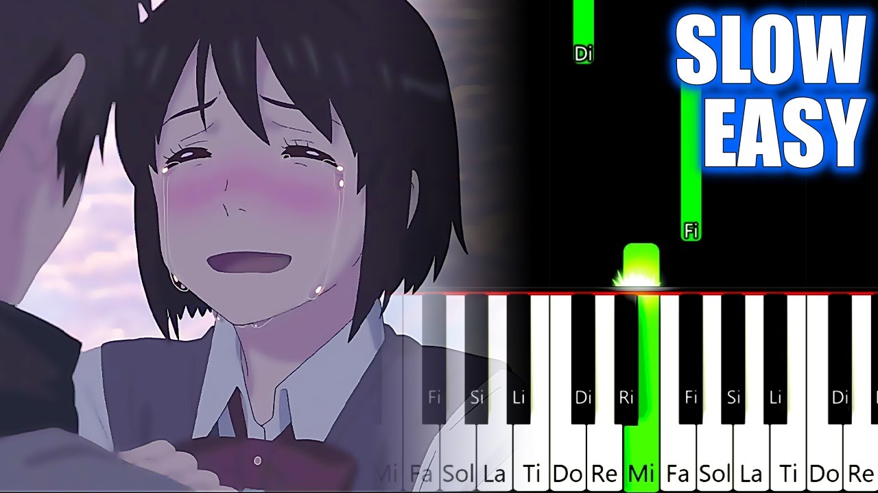 Sparkle - Kimi no na wa - SLOW EASY Piano Tutorial