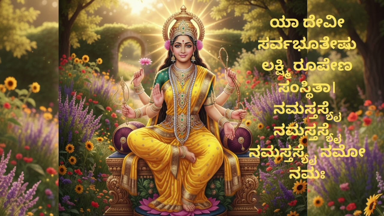 ​ಯಾ ದೇವೀ ಸರ್ವಭೂತೇಷು ಲಕ್ಷ್ಮಿ ರೂಪೇಣ ಸಂಸ್ಥಿತಾ।ನಮಸ್ತಸ್ಯೈ ನಮಸ್ತಸ್ಯೈ ನಮಸ್ತಸ್ಯೈ ನಮೋ ನಮಃ ||