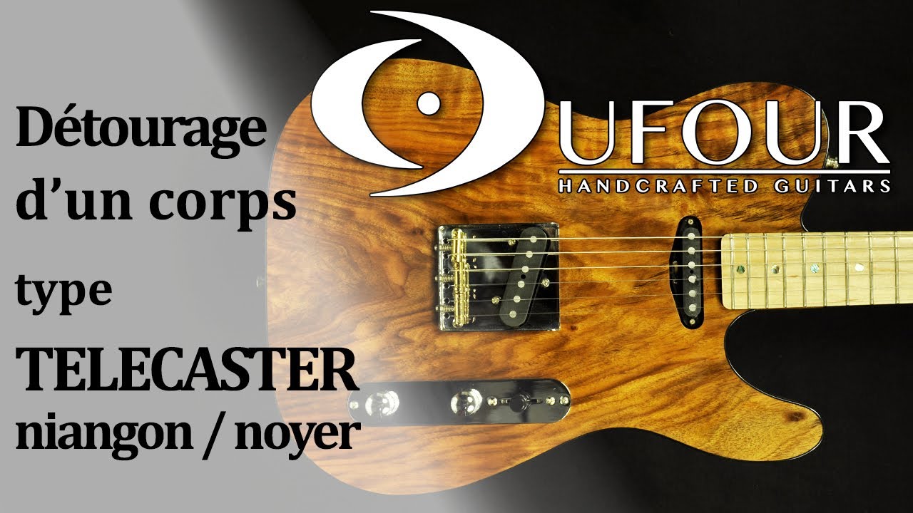 Détourage corps telecaster niangon avec plaquage de noyer.(ARCHIVE)