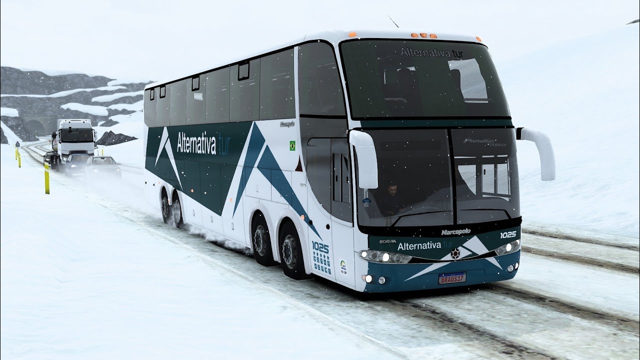 Driving a Marcopolo Paradiso G6 through snow and mountains in Iceland ✅ - Euro Truck Simulator 2