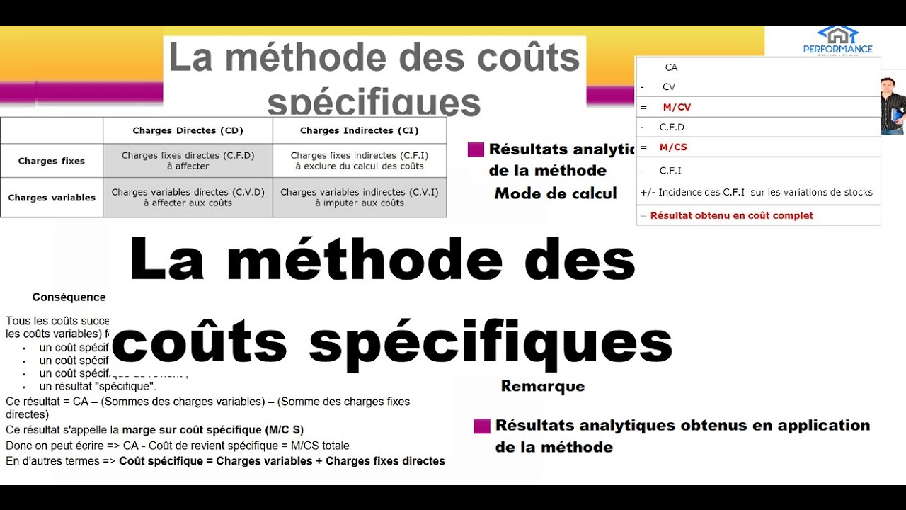 La méthode des coûts spécifiques - Partie 1