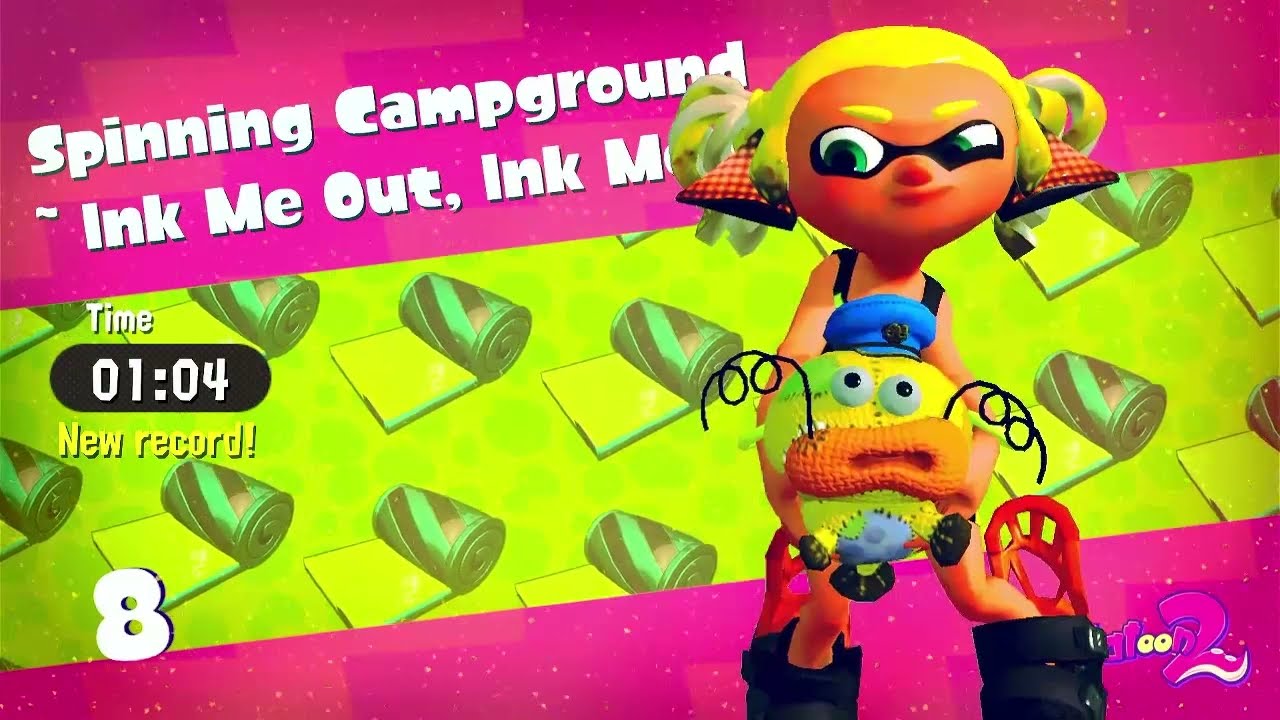 Almost world record Spinning Campground (1:04) - Octo Canyon Splatoon 2 speedrun