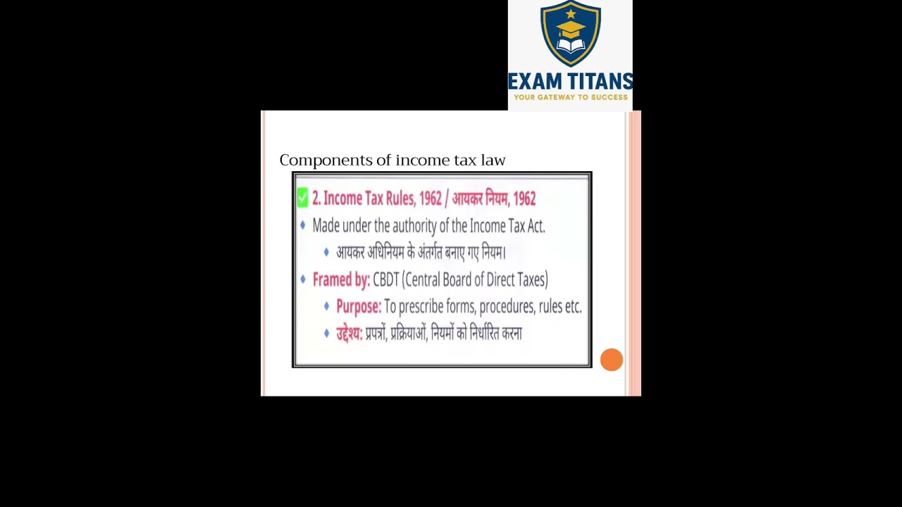 components of Income tax law 