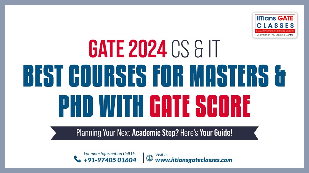 Courses for Masters & PhD with GATE CS Score | GATE Computer Science 2024 | Mtech/Mtech-R/MS Cut off