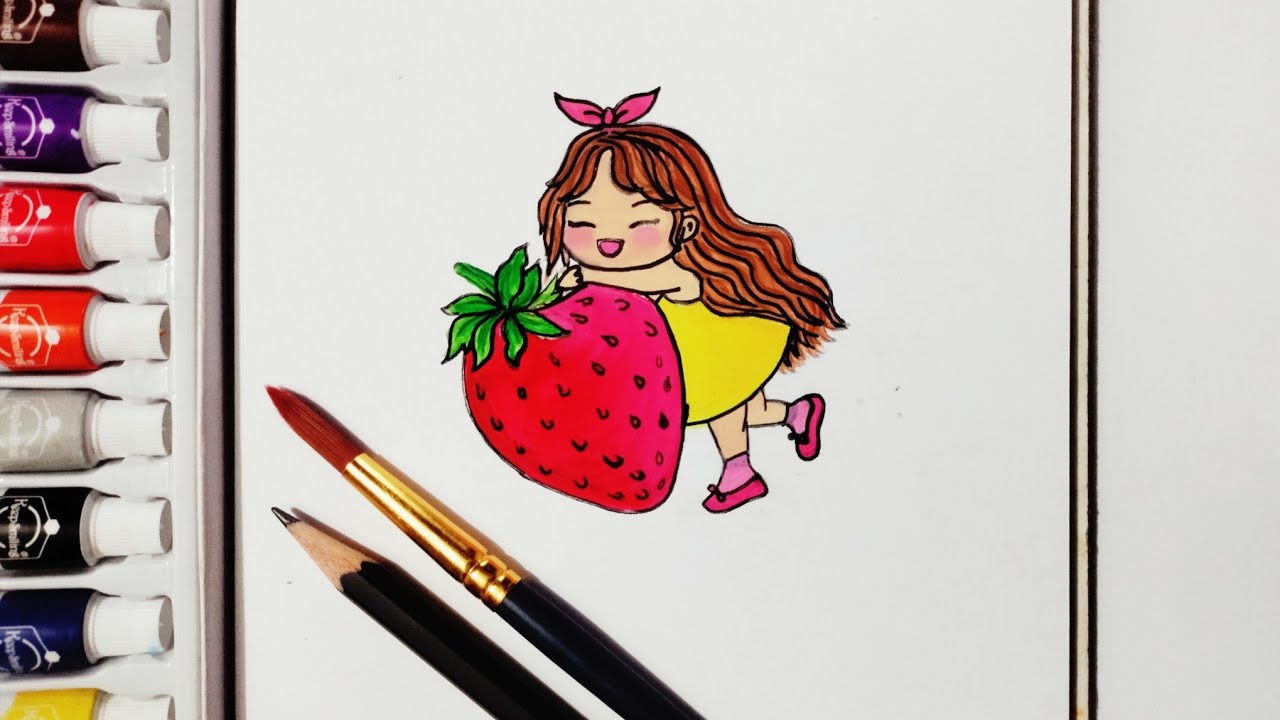 How to draw cute chibi girl - this drawing for beginners #art #drawing #artiecraftie #tutorial 
