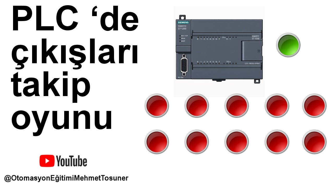 PLC de çıkışları takip oyunu
