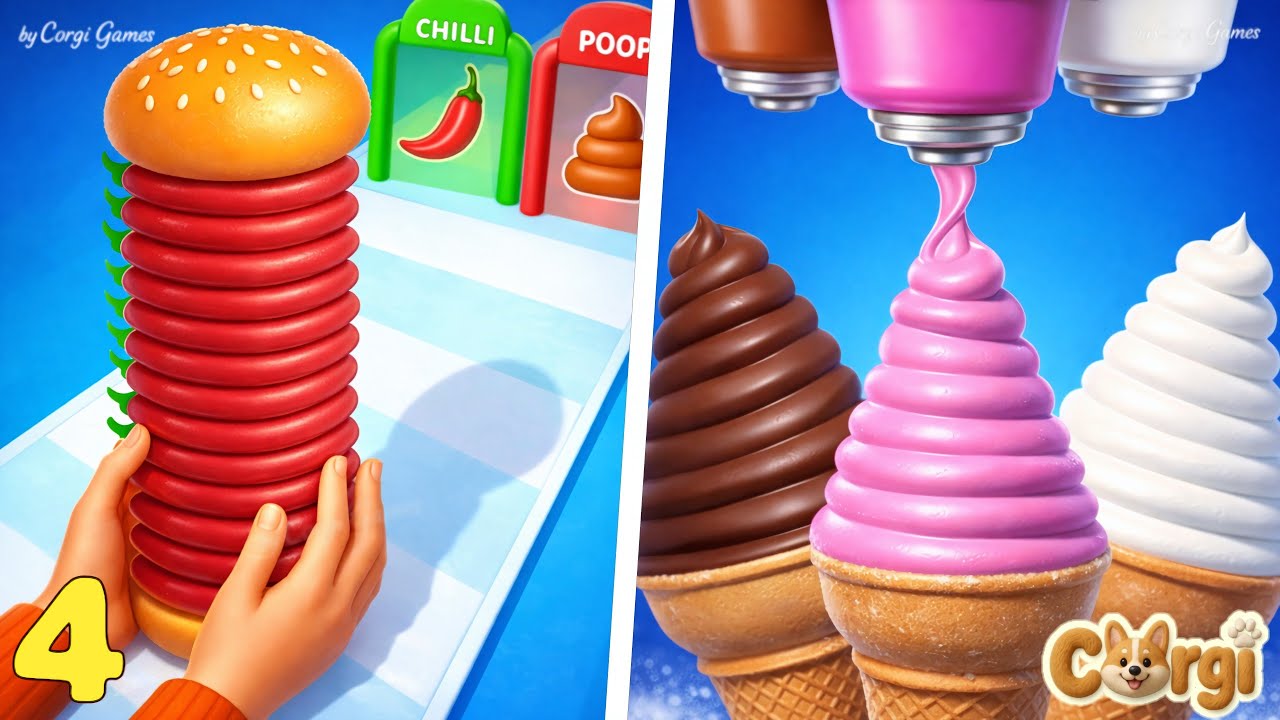 Burger Master 🆚 Ice Cream Inc. - All Levels Satisfying Walkthrough Gameplay | PART 4