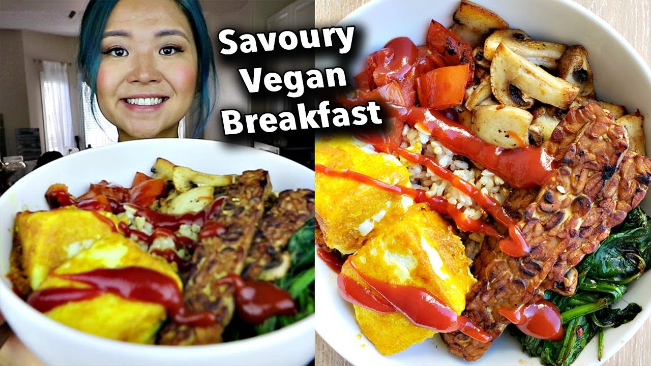 VEGAN BREAKFAST RICE BOWL (TOFU EGG) // cook with me