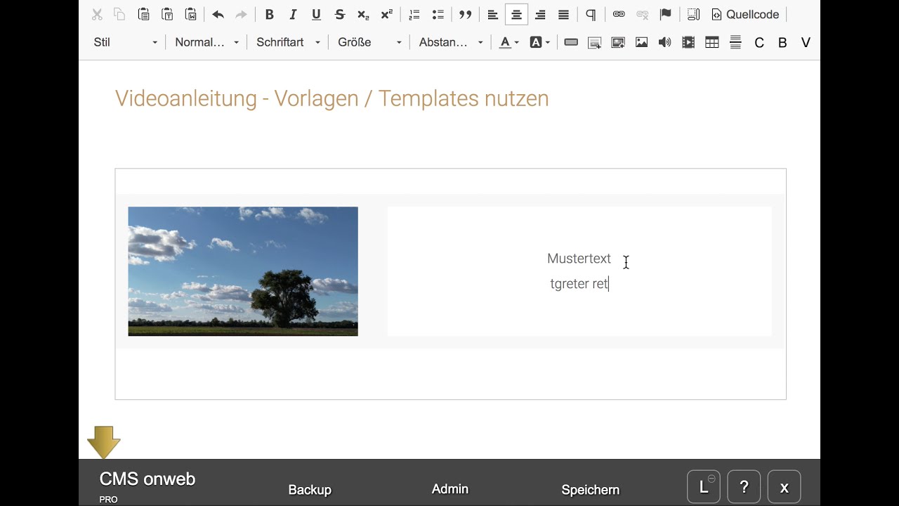 CMS onweb - Vorlagen Templates f&uuml;r die eigene Webseiten nutzen