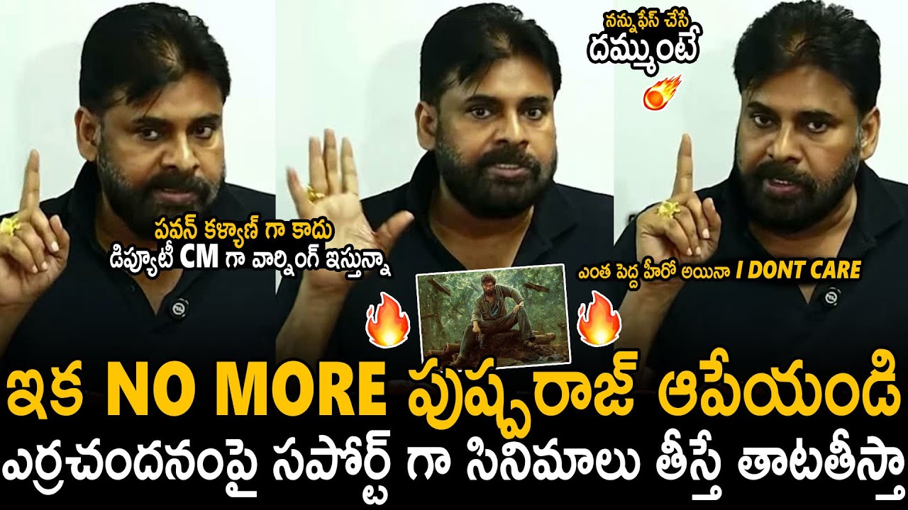 Deputy CM Pawan Kalyan Strong Warning To Stop Red Sandalwood Support Movies | Janasena Party | BM