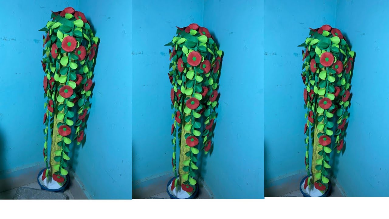Blooming Vine Paper Flower Wall Hanging