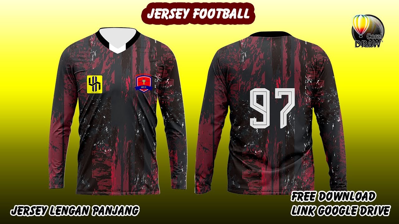 mockup jersey lengan panjang free deigen ll file corel draw
