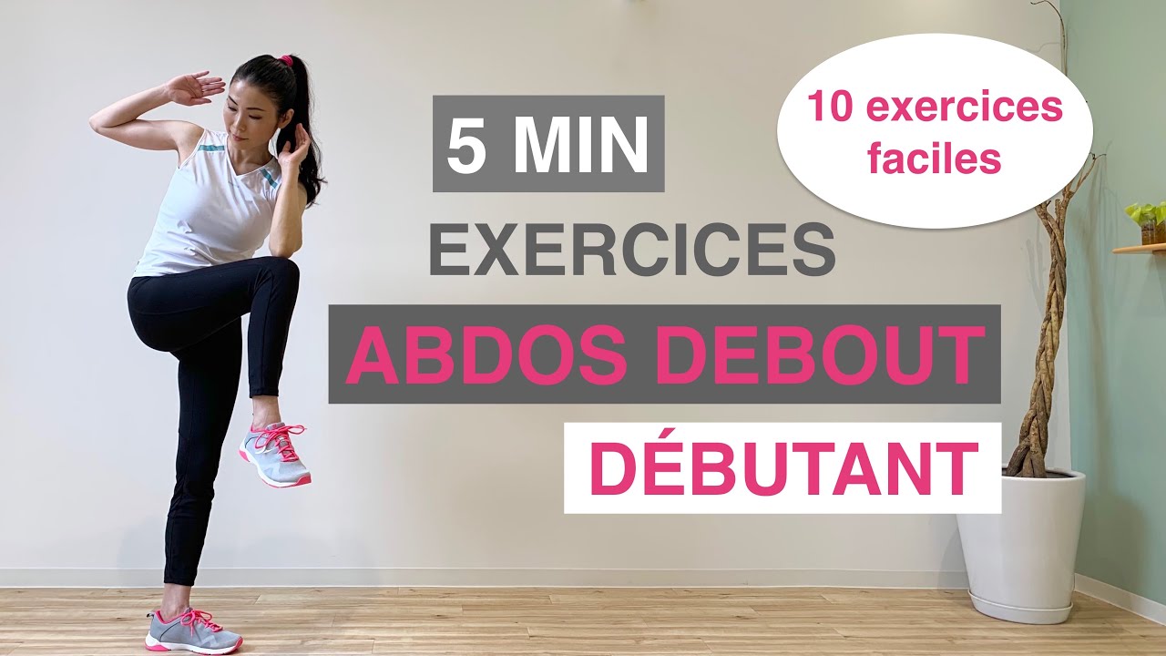 5 MIN EXERCICES ABDOS DEBOUT DÉBUTANT//5 MIN STANDING ABS WORKOUT BEGINNER