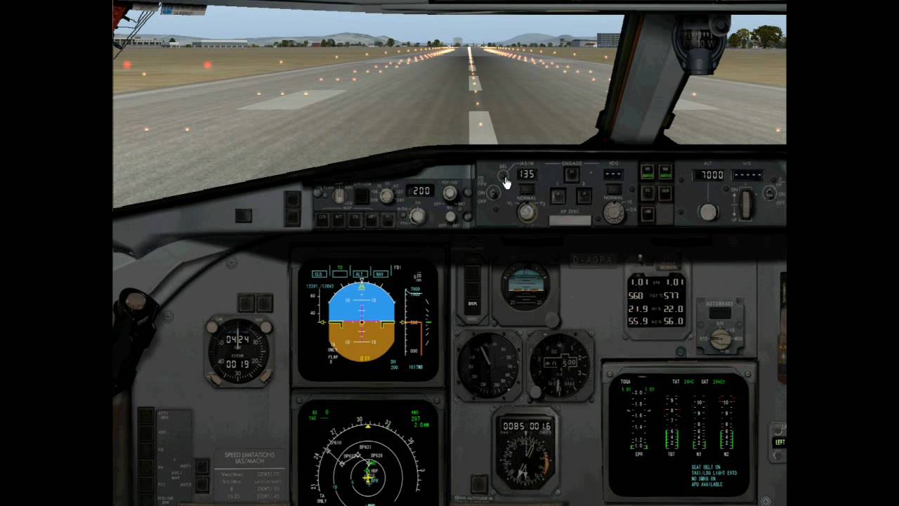 Digital Aviation Fokker FMC, start up and take off