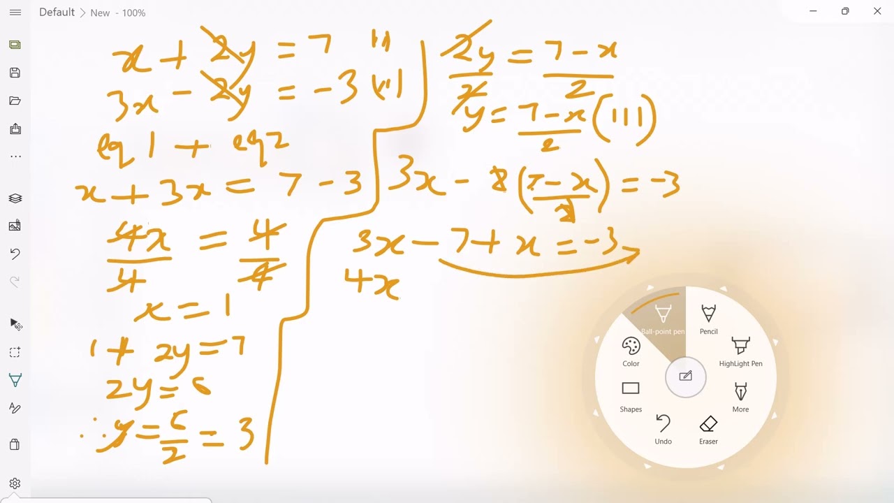 Simultaneous Equation Q4