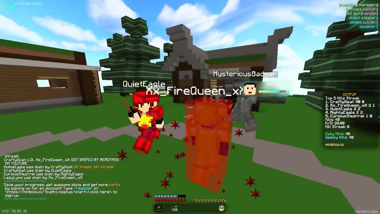 Miniblox vs Rise Client